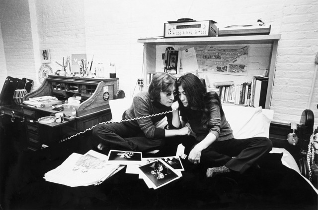 John Lennon & Yoko Ono 1970s bed setup cover